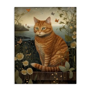 Stupell Industries Orange Cat by Pond, 24" x 30" - 1 of 4