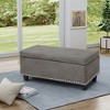 Storage Ottoman, Upholstered Storage Bench With Nail Head Trim, Tapered Legs, Storage Space, Upholstered Storage Bench - 2 of 4