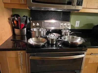 Kitchenaid 10pc Stainless Steel Cookware Set Light Silver : Target