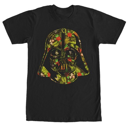 Men's Star Wars Hawaiian Print Darth Vader Helmet T-shirt : Target