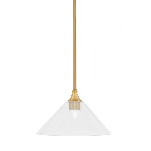 Toltec Lighting Any 1 - Light Pendant in  New Aged Brass with 12" Clear Bubble Shade - 1 of 1