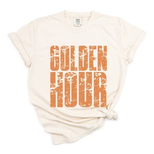 Golden Hour Block Distressed - Women's Garment Dyed Graphic T-Shirt - 1 of 4