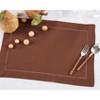 Saro Lifestyle Rochester Collection Placemat with Hemstitched Border (Set of 12), 14"x20", Brown - 4 of 4