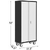Heavy-Duty Mobile Storage Cabinet with Lock - 72" Adjustable Shelving Unit on Wheels - 2 of 4