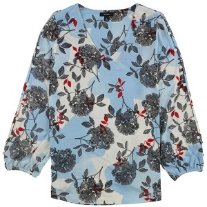 Alfani Womens Button-Sleeve Floral Pullover Blouse - 1 of 1