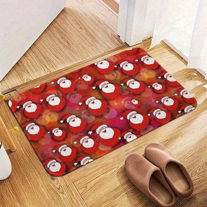 Novelty Christmas Santa Bathroom Rugs Winter Bath Mat Absorbent Non Slip Bathroom Mat Christmas Soft Floor Carpet 16x20 Inches - 1 of 1
