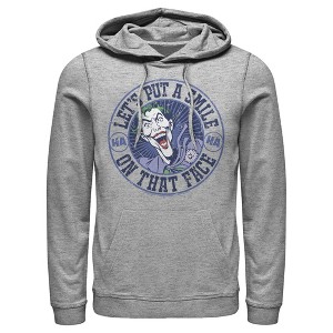 Men's Batman Joker Let's Put a Smile On That Face Pull Over Hoodie - 1 of 3