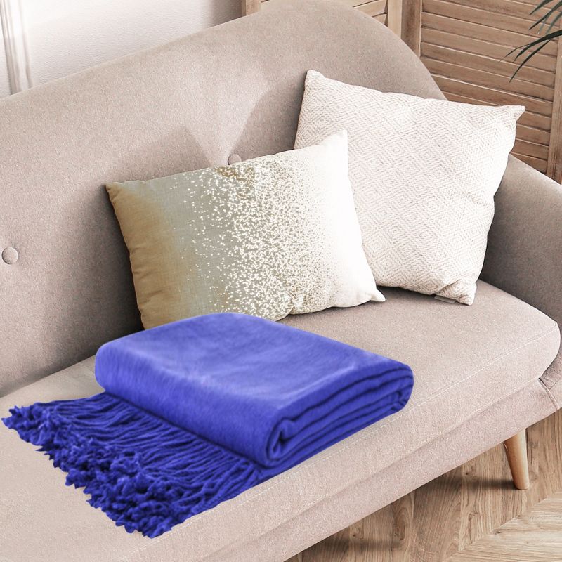 PiccoCasa Travel Soft Warm Classic Solid Color Throw Blanket, 4 of 6