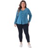 Agnes Orinda Women's Plus Size Long Sleeve Pleated Front Dressy Casual V Neck Blouses - 3 of 4