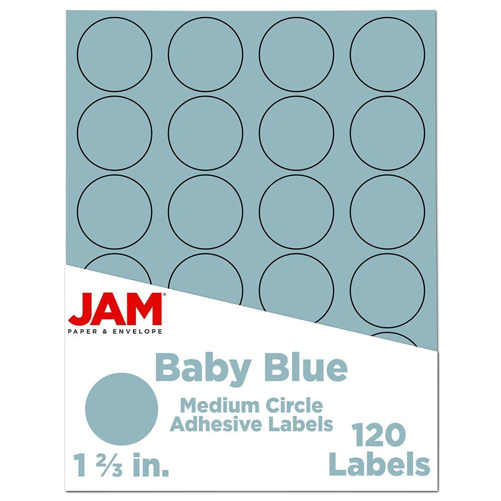 Photos - Other Souvenirs JAM Paper Circle Sticker Seals 1 2/3" 120ct - Light Blue