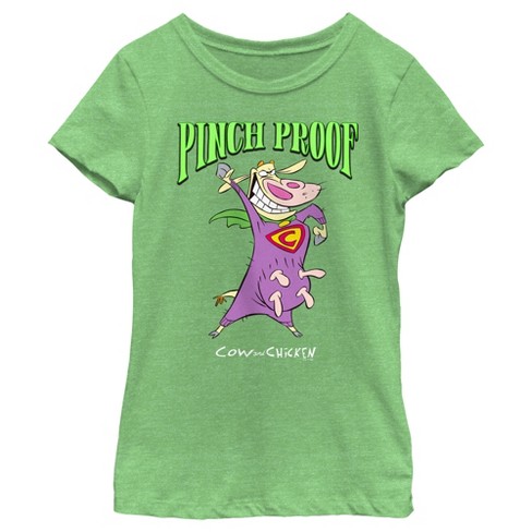 Girl's Cow and Chicken St. Patrick’s Day Pinch Proof T-Shirt - image 1 of 4