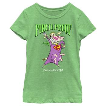 Girl's Cow and Chicken St. Patrick’s Day Pinch Proof T-Shirt