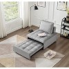 NicBex Convertible Sleeping Sofa Bed,Velvet Single Sofa with 1 Removable Back Pillow for Living Room,Apartment,Office,Gray - image 2 of 4