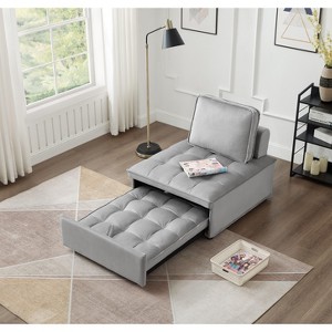 Kumasinova Velvet Sofa Bed,Convertible Sleeping Sofa Bed with Removable Back and Pillow,Recliner Couch Bed for Living Room,Apartment,Office - 1 of 4
