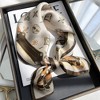 Anna-Kaci Elegant Satin Square Scarf Artistic Print Versatile Styling Accessory - 27.5IN×27.5IN - 2 of 4