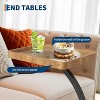 Wooden 360° Rotating TV Tray Table for Small Spaces, Living Room Side Table, Bedroom Side Table, C-Shaped Sofa Table with Wheels, Sliding Design - 3 of 4