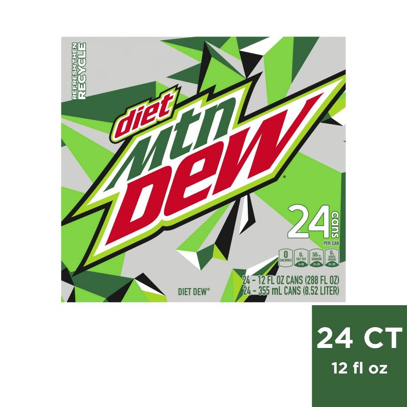 Diet Mountain Dew Soda - 24pk/12 fl oz Cans, 1 of 5