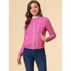 INSPIRE CHIC Women's Stand Collar Zip Up Biker Lightweight Moto Jacket - 3 of 4