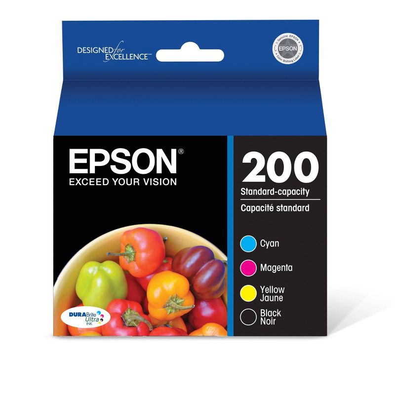 Epson 200 Single, 2pk, 3pk, & 4pk Ink Cartridges - Black, Yellow, Magenta, Cyan, Multicolor, 1 of 9