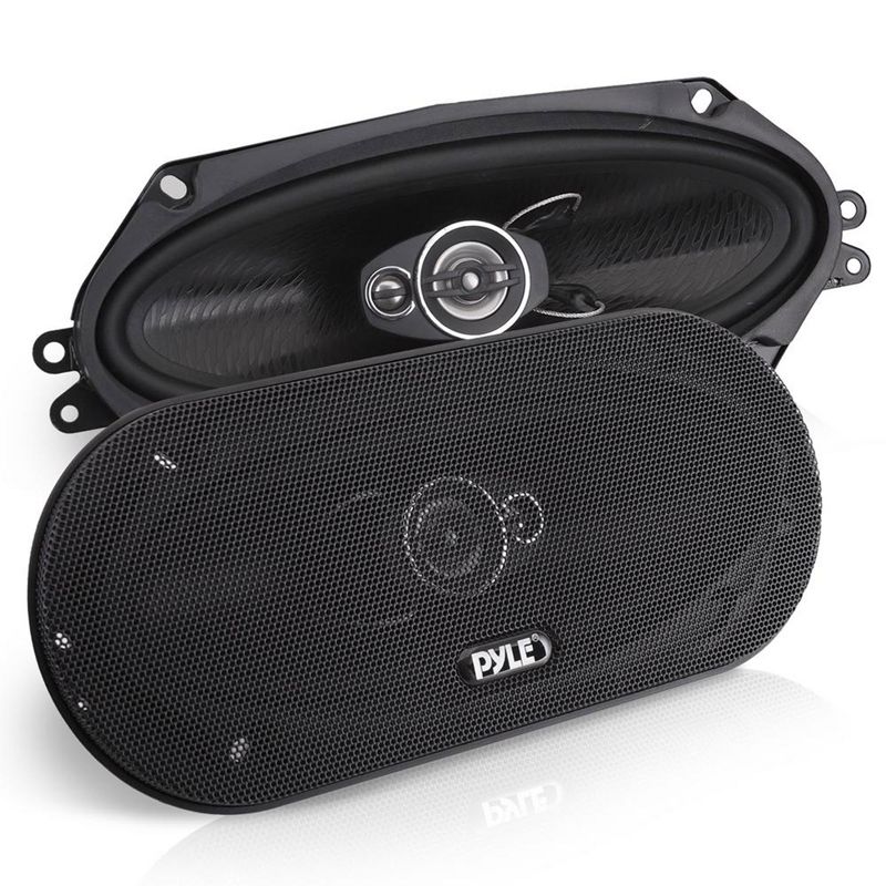Pyle 4 Inch 3 Way Triaxial Loud Pro 300 Watt Audio Vehicle Door & Side Panel Mount Compatible Car Stereo Speakers, (Set of 2), 1 of 7