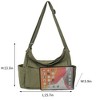 Canvas Messenger Bag Crossbody for Women Green Shoulder Aesthetic Laptop Tote Bag Hobo Large Cute School Travel Vintage Multiple Pockets - 4 of 4