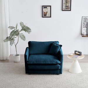 GDFStudio Alcott 41" W Chenille Upholstered Single Sofa with Waist Pillow - 1 of 4