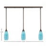 Toltec Lighting Any 3 - Light Chandelier in  Bronze with 5.5" Turquoise Fusion Shade - 2 of 2