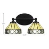 Toltec Lighting Capri 2 - Light Vanity in  Matte Black with 7" Diamond Peak Art Glass Shade - 2 of 2