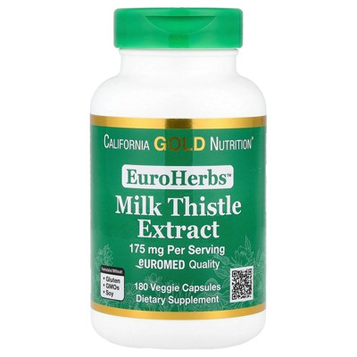 Milk Thistle Extract, Supports Liver Health, Standardized to 80% Silymarin Flavonoids, 175 mg, 180 Veggie Capsules
