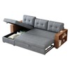 FONTOI Pull-out Sofa Bed, Convertible Sleeper with with Storage Chaise and Wooden Handrail, L-shaped Sofa for Living Room Home, Gray, 84"*33.75"*52" - 4 of 4