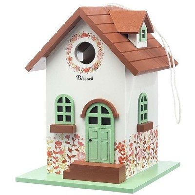 Hand-Painted Blessed Birdhouse With Floral Details