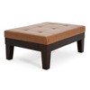 CAVINAS Ottoman Bench with Hidden Storage Drawer, Leather Upholstery Ottoman, Oversized Ottoman with Slide-Out Drawer & Tapered Hardwood Legs - 2 of 4