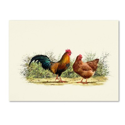 24" x 32" Cockerel And Hen Copy by The Macneil Studio - Trademark Fine Art