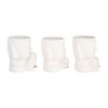 Sagebrook Home 3pc H Buddha Head Ceramic Indoor Outdoor Planter Pots White: Decorative, Rust-Resistant, No Assembly Required - 3 of 4