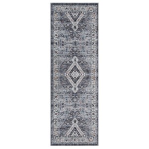 Area Rug Washable Vintage Indoor Floor Cover Print Distressed Carpet - 1 of 4