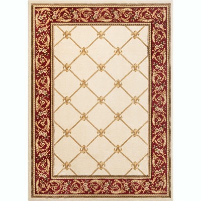 Patrician Trellis French European Formal Traditional / Contemporary Floral Thick Soft Plush Area Rug