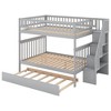 NicBex Full over Full Bunk Bed with Trundle and Storage Shelves,Loft Bed with Ladder and Converts to 3 Beds,Noise Reduced Bunk Beds for Bedroom - 2 of 4