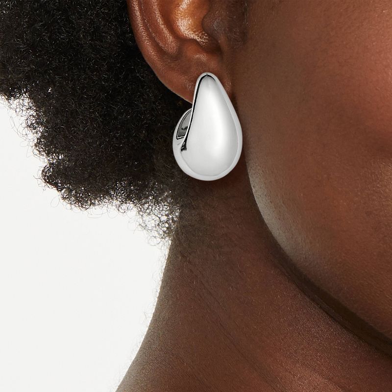 Domed Hoop Earrings - Universal Thread&#8482; Silver, 3 of 5