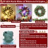 24 Inch Lighted Wreath for Front Door Outdoor with Pinecones Berried 50 Warm White Multicolor Lights 8 Modes Timer Norfolk Pine - 2 of 4