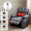 Manual Recliner Chair for Adults, PU Leather Single Sofa with Extra-Wide Seat and Ergonomic Support for Living Room, Bedroom, Nursery - 4 of 4
