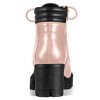 BLISSFUL STEP Women's Round Toe Chunky Heel Lug Sole Lace Up Zipper Combat Boots - 4 of 4