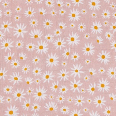 Blush Pink Organic Cotton Daisy Toddler Quilt