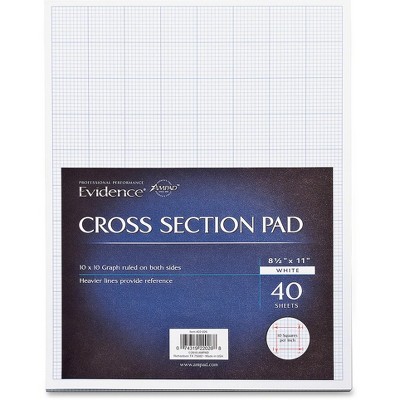 TOPS Products Cross-Section Pad Ruled 10x10 20lb. 40 Shts 8-1/2"x11" WE 22026