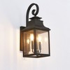 Wooakway Vintage 23"H Outdoor Wall Lantern Vintage Black Metal Sconce & Clear Seeded Glass for Porch Walkway Courtyard Patio Garage Bulb Not Included - 3 of 4