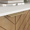 White and Gold Storage Cabinet with 2 Doors, Modern Buffet Sideboard Cabinet, Kitchen Buffet Cabinet with Storage Sideboard Buffet for Living Room - 2 of 4