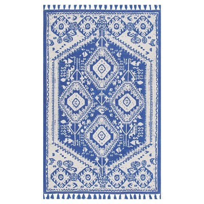 2'6"x8' Runner Blue Solid Woven - nuLOOM