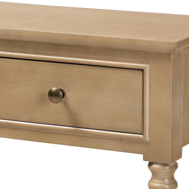  3 Drawer Calvin Wood Entryway Console Table - Baxton Studio, 6 of 10
