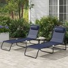 PAGED Folding Lawn Chair Camping Chair with Pillow Steel Frame, Breathable Mesh for Camping, Garden, Beach, Patio - 2 of 4