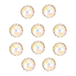 Unique Bargains Women's Fancy Round Buttons Pearlescent White 10 Pcs - 1 of 4