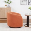 SEYNAR Modern Glam Boucle Fabric Round 360 Degree Swivel Barrel Chair Set of 2 - 4 of 4